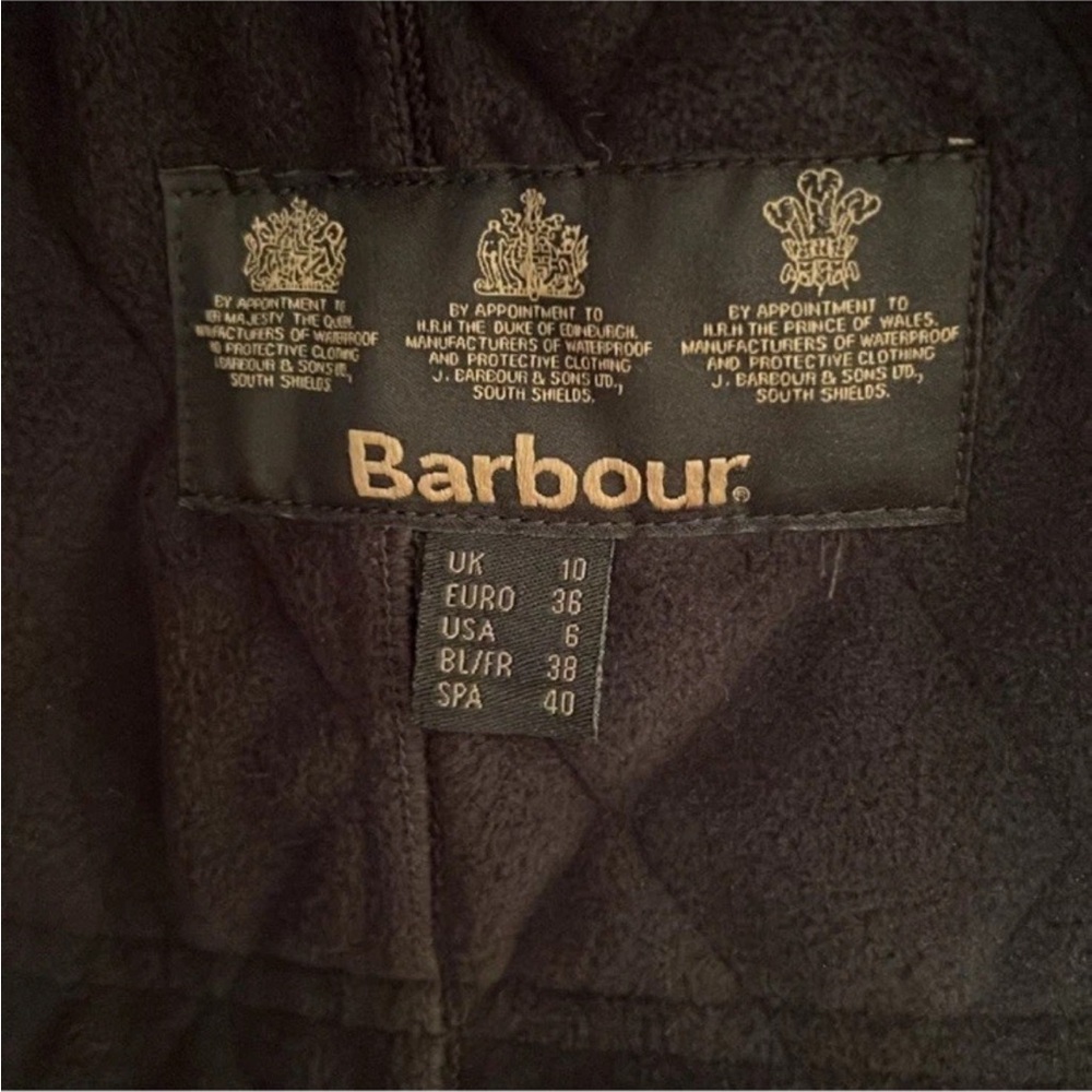 Barbour Black Quilted Arrow Parka Size 6 NWT - Picture 12 of 13